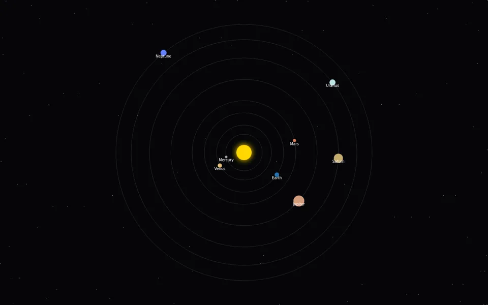 Screenshot of the solar system page Gemma 4 31B (Q8) built