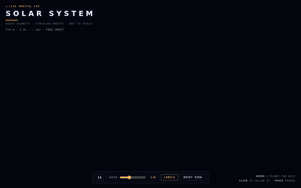 Screenshot of the solar system page Qwen3.8-27B FP8 built